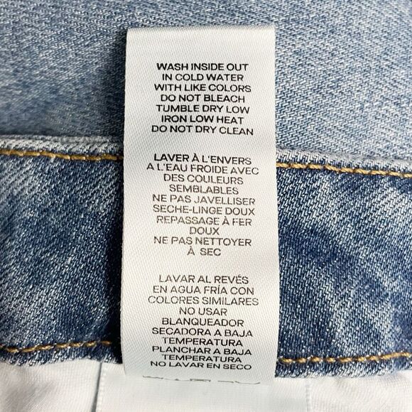 Good American Good Classic Fray Hem Jeans Medium Wash Straight Leg Size 31 | 12 - Picture 12 of 15